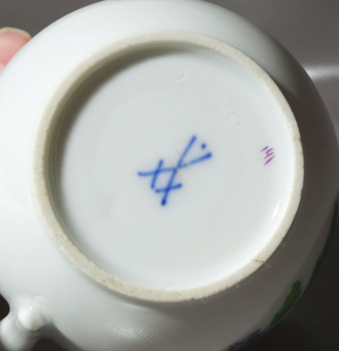 Meissen Gedeck Schwanenhals Blumen Dekor Porzellangedeck 2 teilig