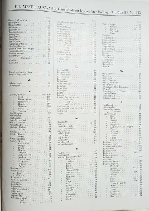 Katalog Meyer Hildesheim Kurzwaren Schreibwaren Bürsten 1930er 