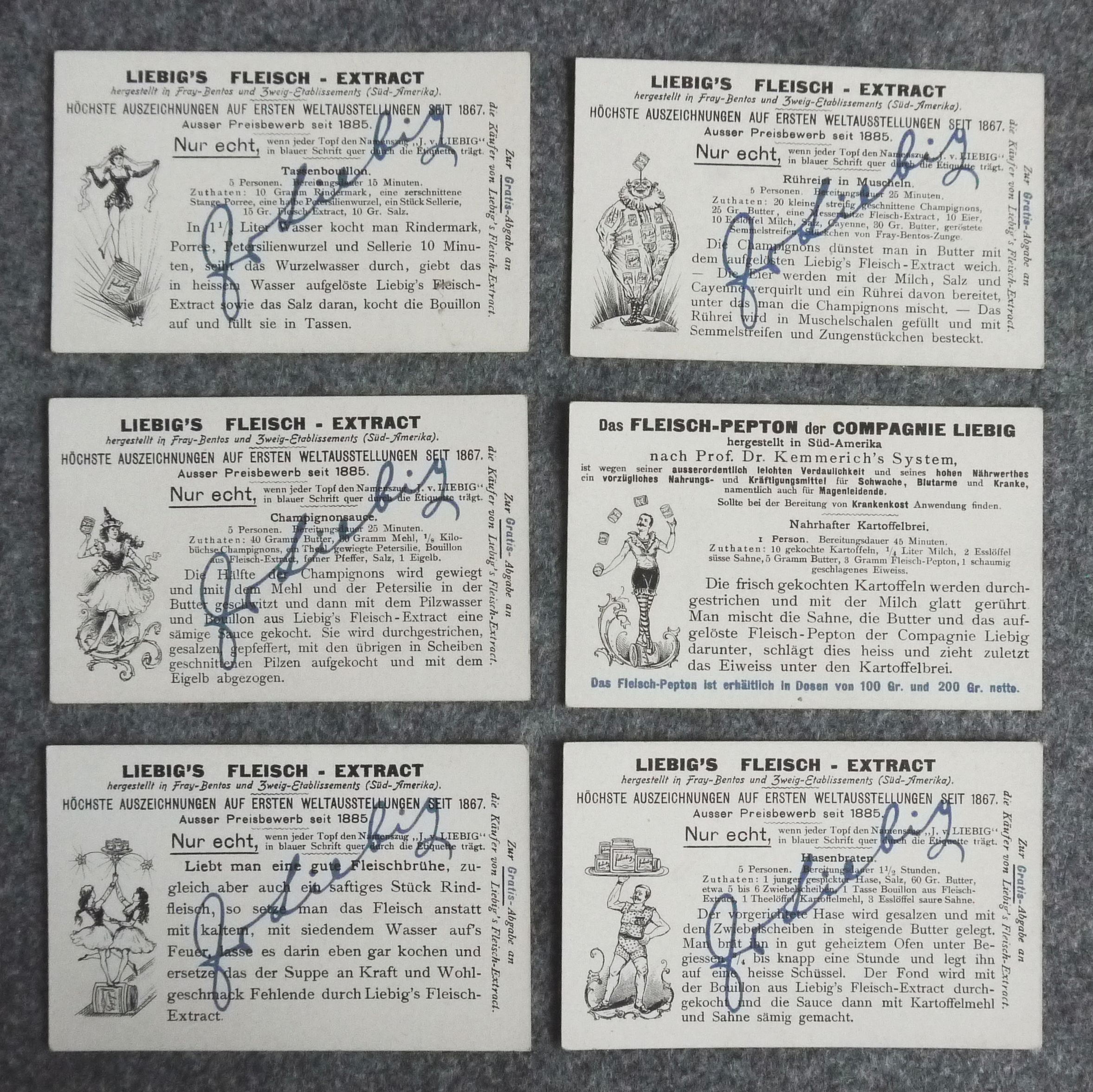 Liebig Sammelbilder 6 Stück Oper von Auber