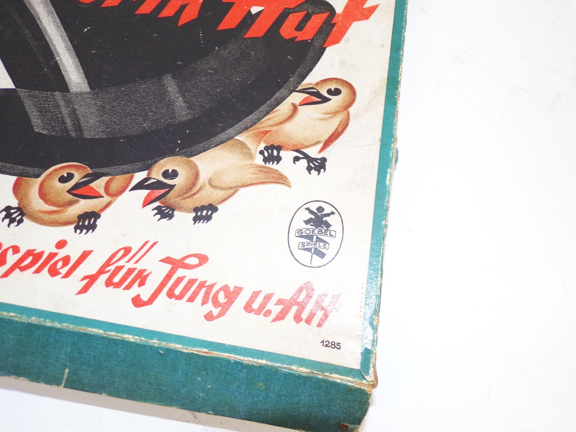 Spatzen unterm Hut Goebel Spiel um 1930 Drehscheibe 