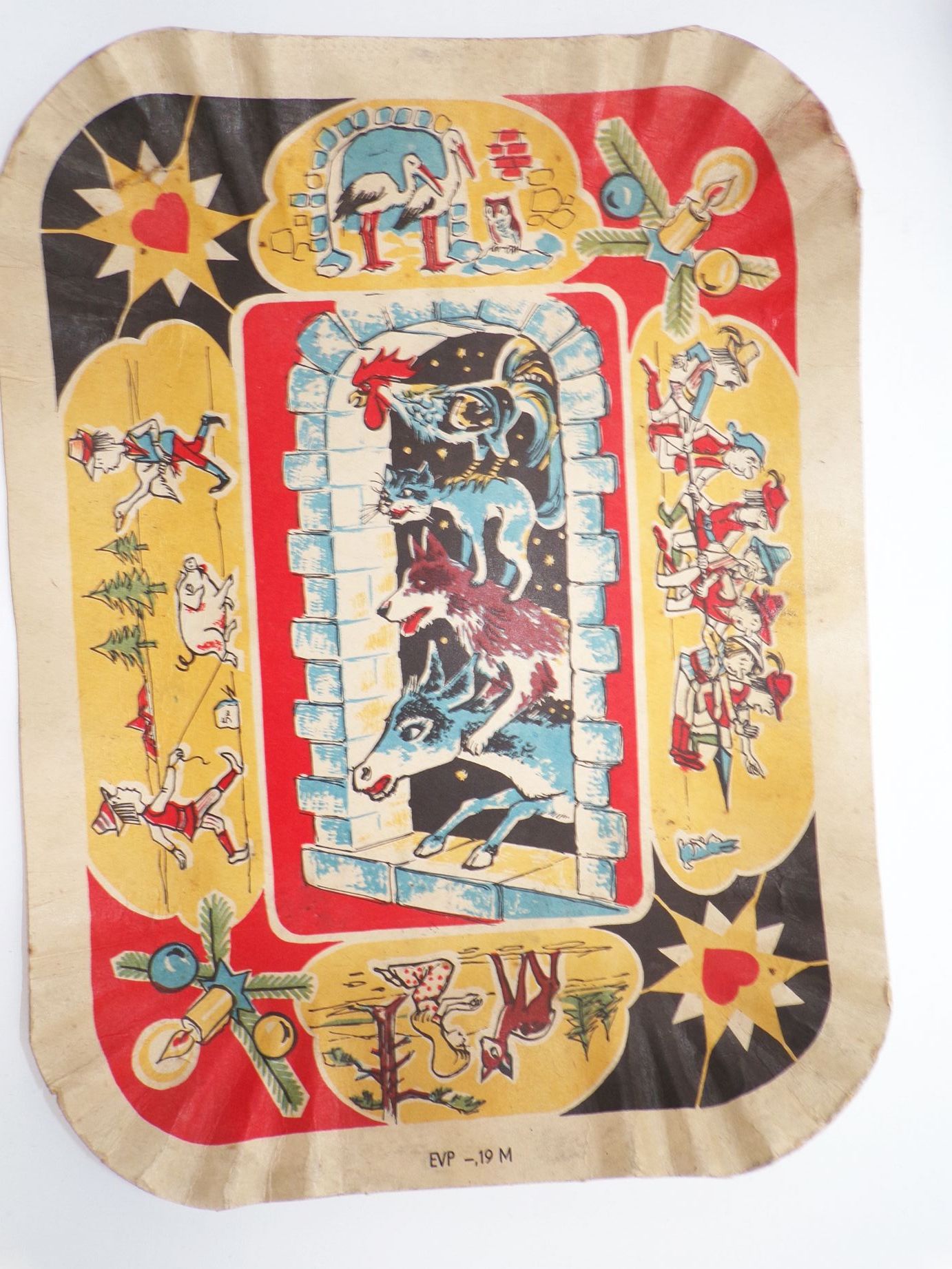 Alte Weihnachtsteller aus Pappe DDR Weihnachtsschmuck 