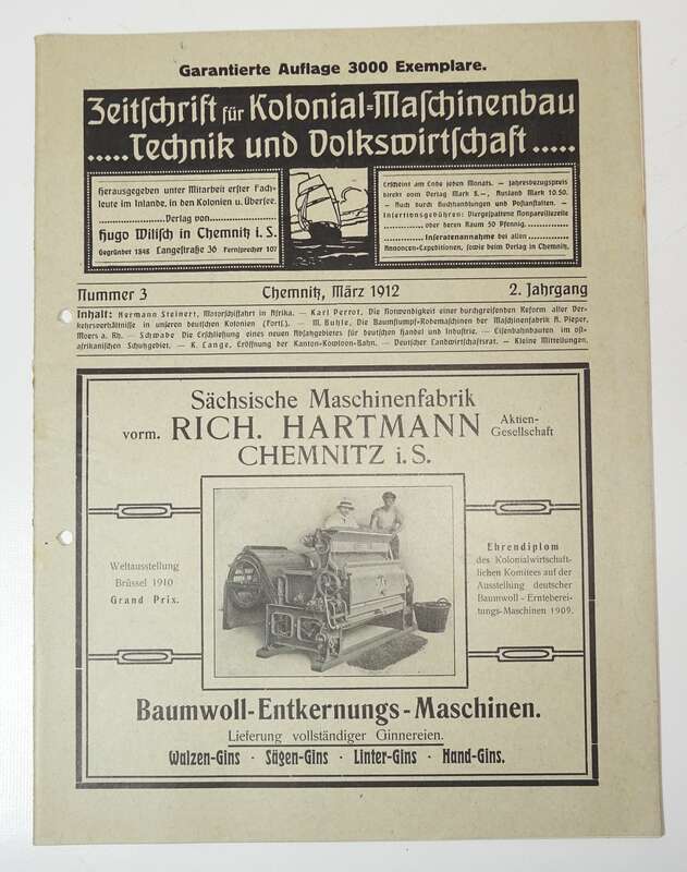 Zeitschrift für Kolonial Maschinenbau 1912 Nr 3 Rodemaschinen
