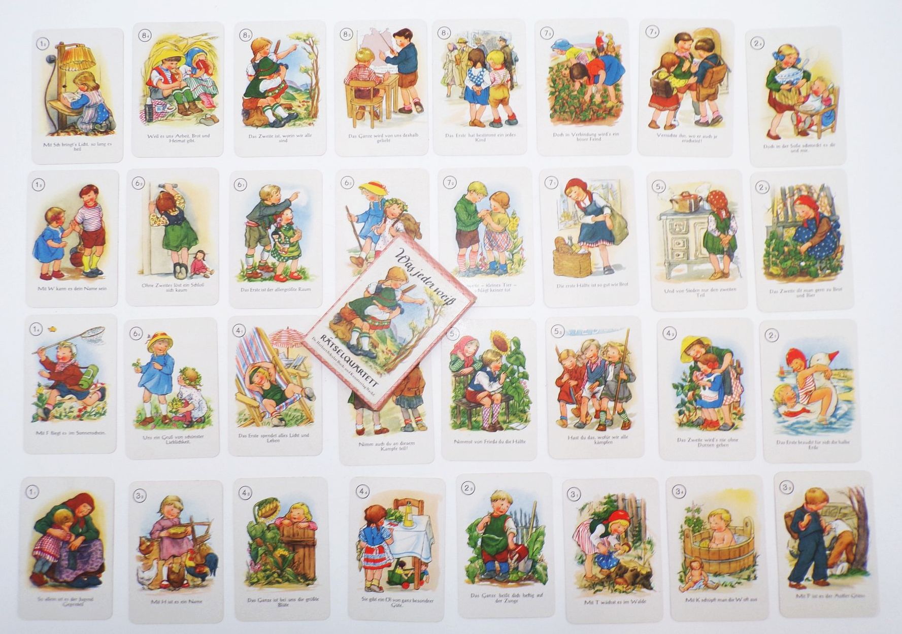 Was jeder weiß Rätselquartett Herbert Schulze Kartenspiel 1953 Quartett