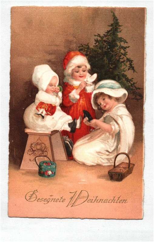 Künstler Ak Kinder mit Spielsachen Gesegnete Weihnachten 1926