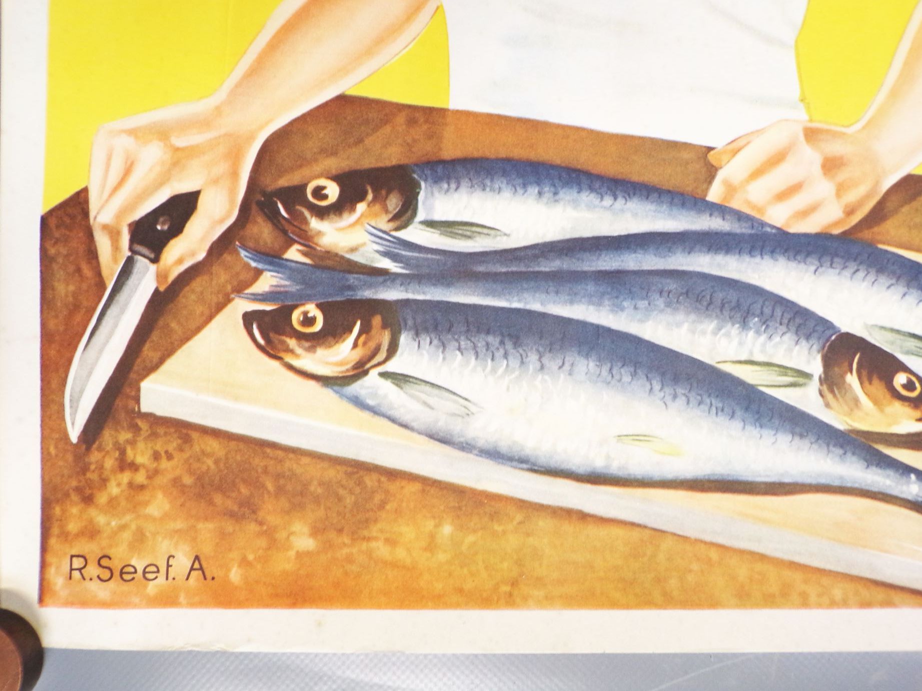 Altes Plakat Deutsche Heringe gut und frisch Seef um 1930 Lebensmittel
