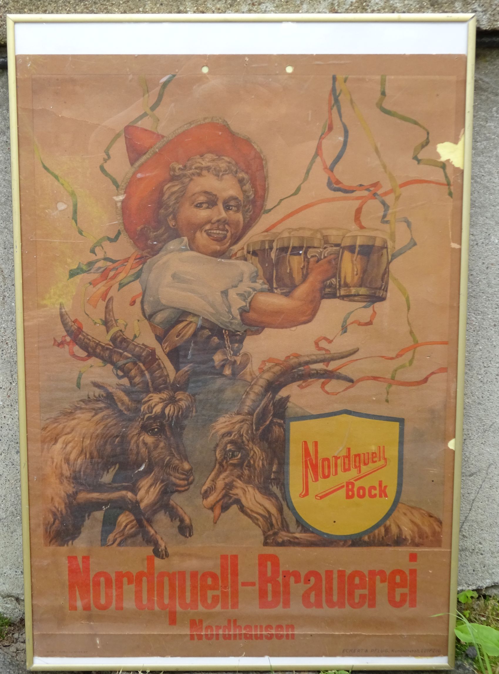 Altes Plakat Nordquell Brauerei Nordhausen Nordquell Bock Bier Reklame