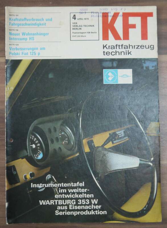 April 1975 DDR KFT Heft Kraftstoffverbrauch und Fahrgeschwindigkeit Polski Fiat 125 p