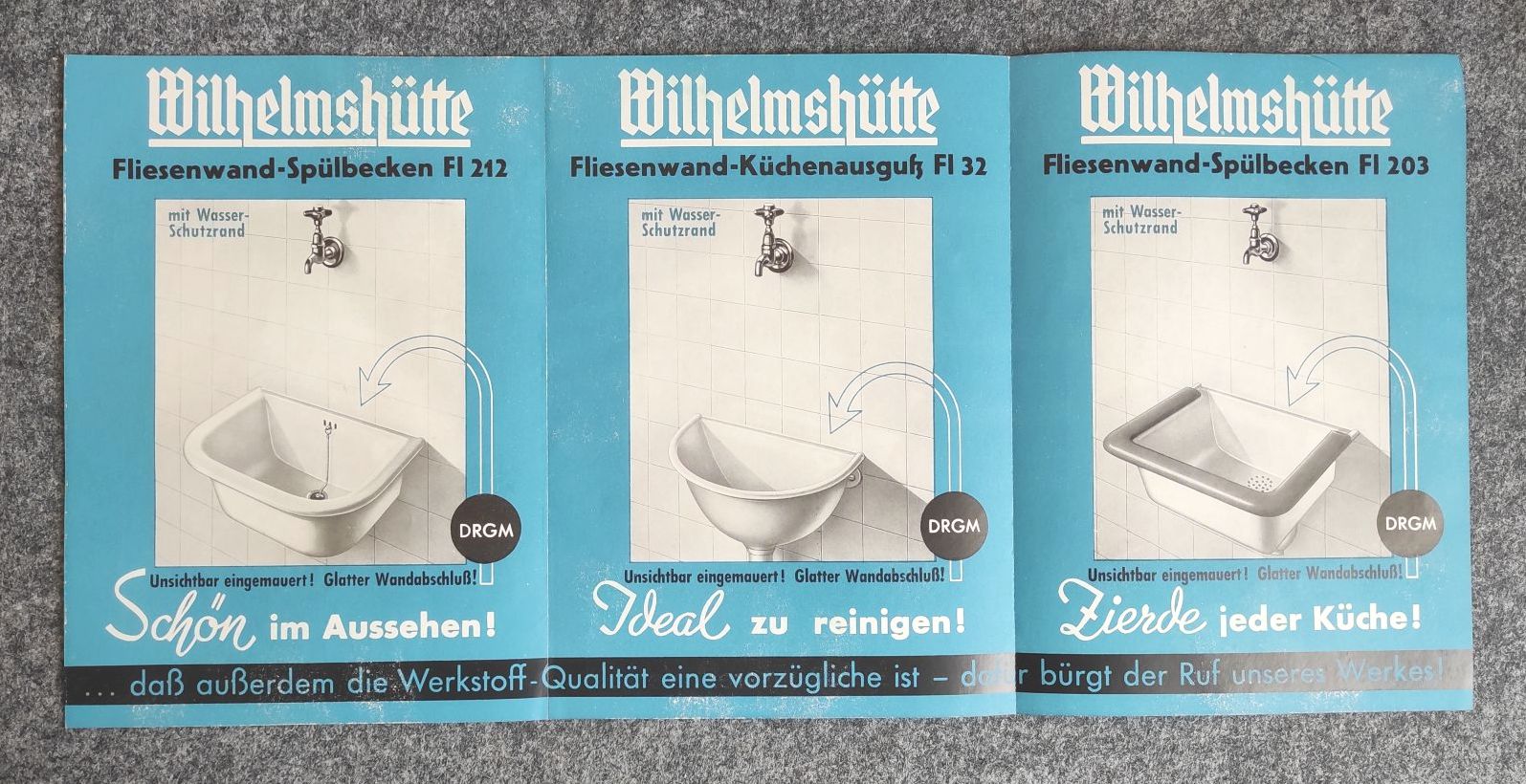 Prospekt Die neuen Fliesenwand Becken der Wilhelmshütte Sprottau Prospekt Die neuen Fliesenwand Becken der Wilhelmshütte Sprottau