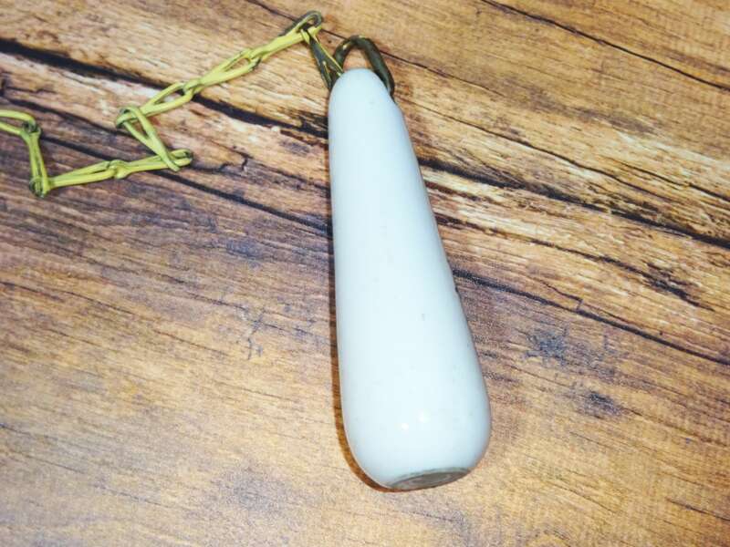 Alter Porzellan WC Griff Fedor Vogt Klempner Görlitz Reklame Klogriff Zieher