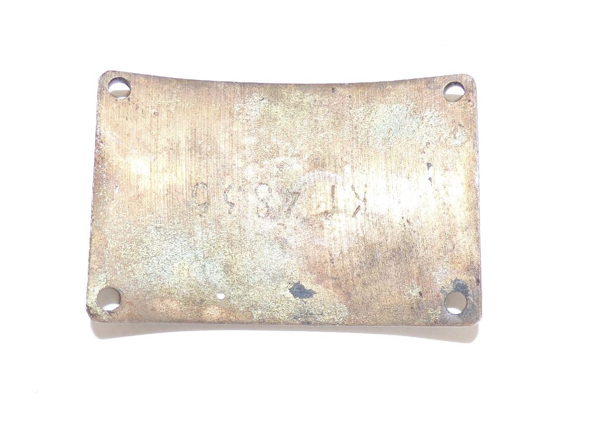 Altes Messing Typenschild Restaurierung Umdrehung Volt Ampere wohl Elektromotor