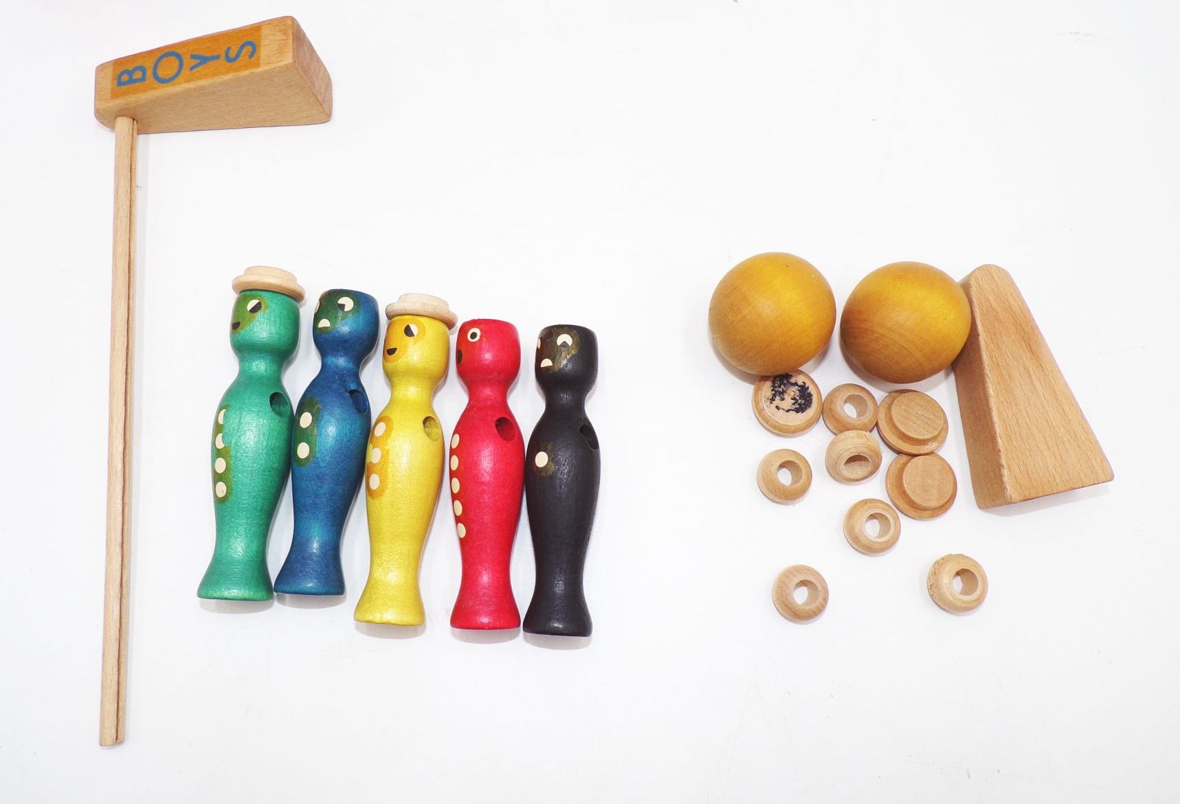 Holzkegelspiel Rolly Boys von Berbis DDR um 1970 vintage