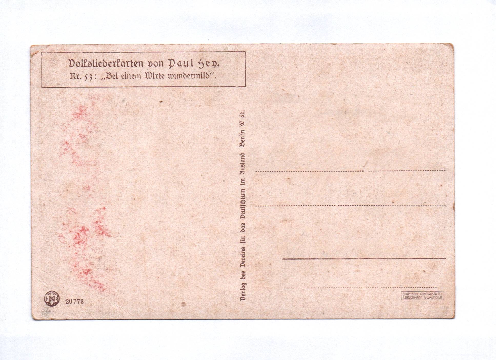 Ak Paul Hey Volksliederarten Bei einem Wirte wundermild Man liegt am Baum Ak Paul Hey Volksliederarten Bei einem Wirte wundermild Man liegt am Baum