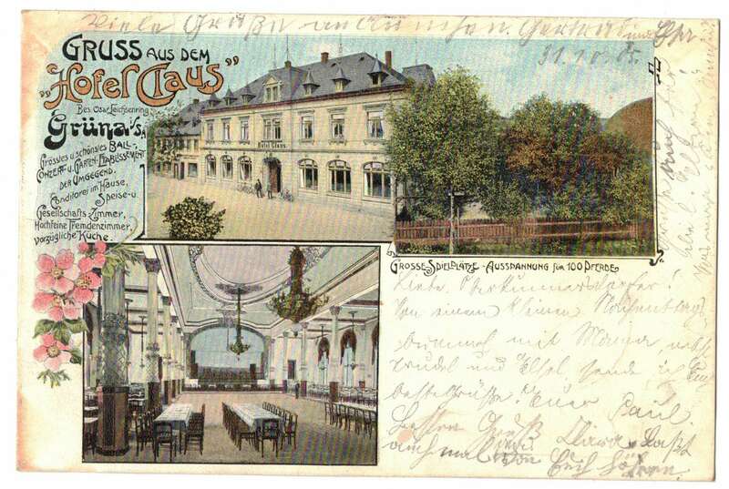 Litho Ak Hotel Claus Grüna 1905  Chemnitz 