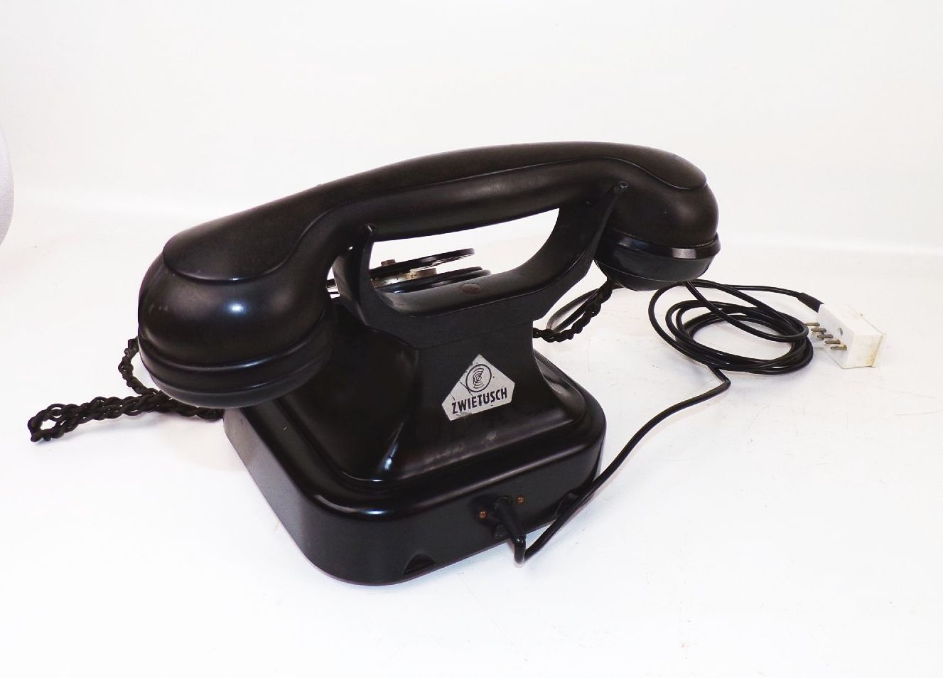 Zwietusch Wählscheibentelefon Schwarz Bakelit Art Deco V Satist 78 m BQ3 Telefon 