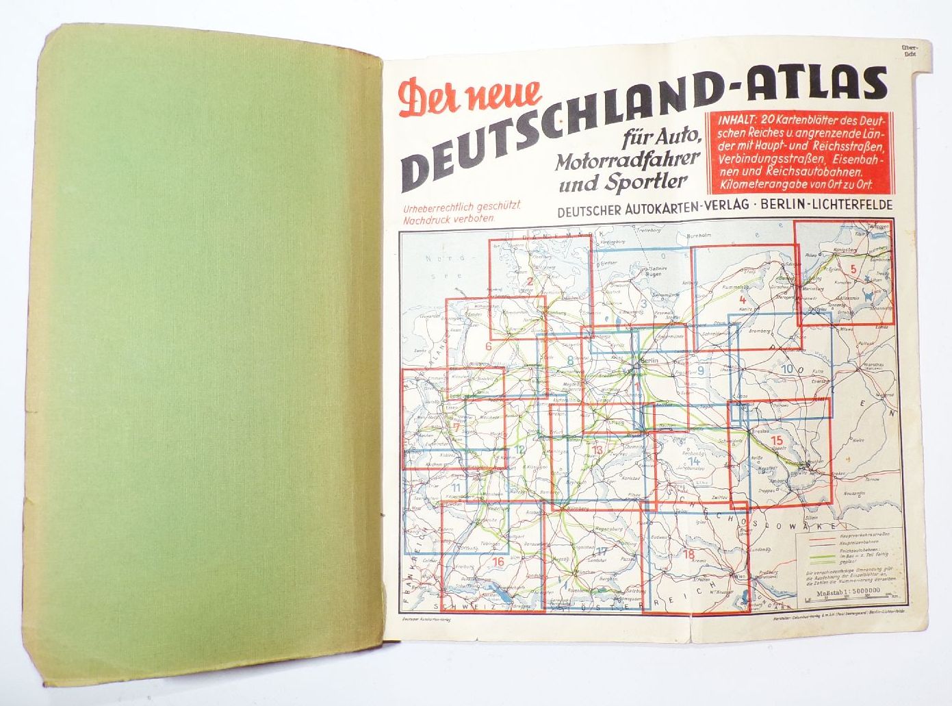 Deutschland Atlas Autokarten Straßennetz 1930er 