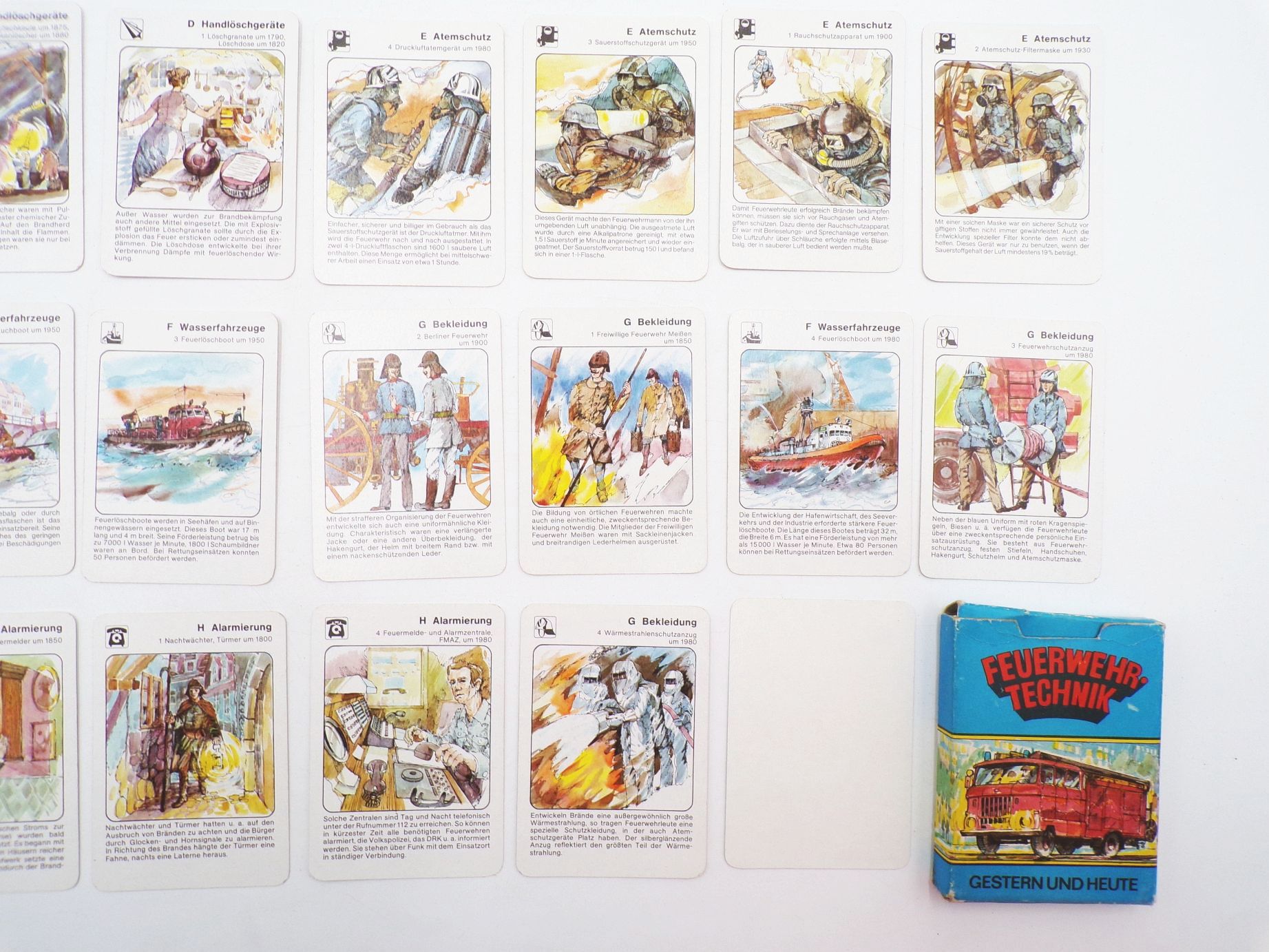 Altes DDR Kartenspiel Feuerwehr Technik gestern und heute 1984 Pössneck Altes DDR Kartenspiel Feuerwehr Technik gestern und heute 1984 Pössneck