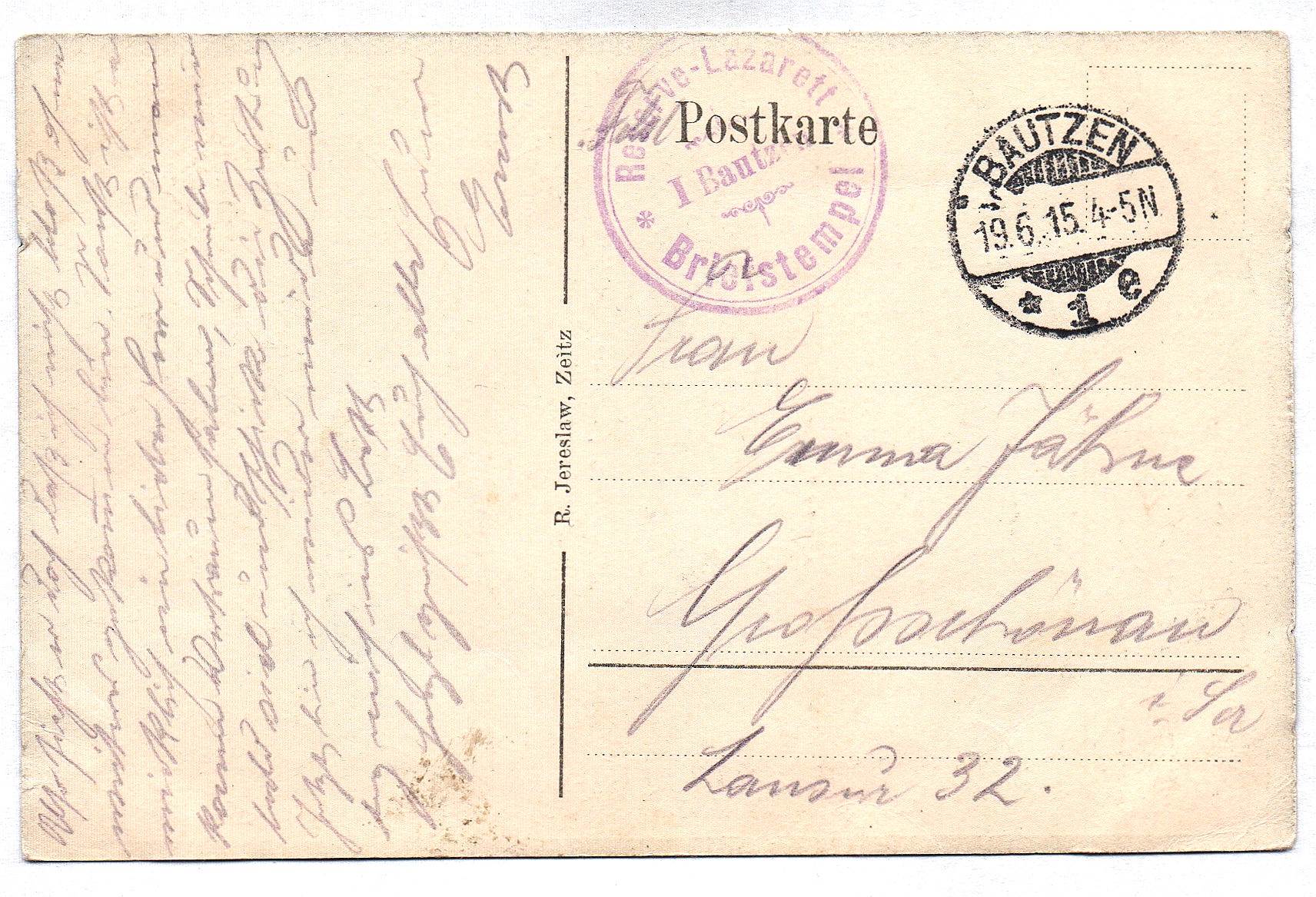 Ak Bautzen 1915 Postkarte 1 Wk Reserve Lazarett