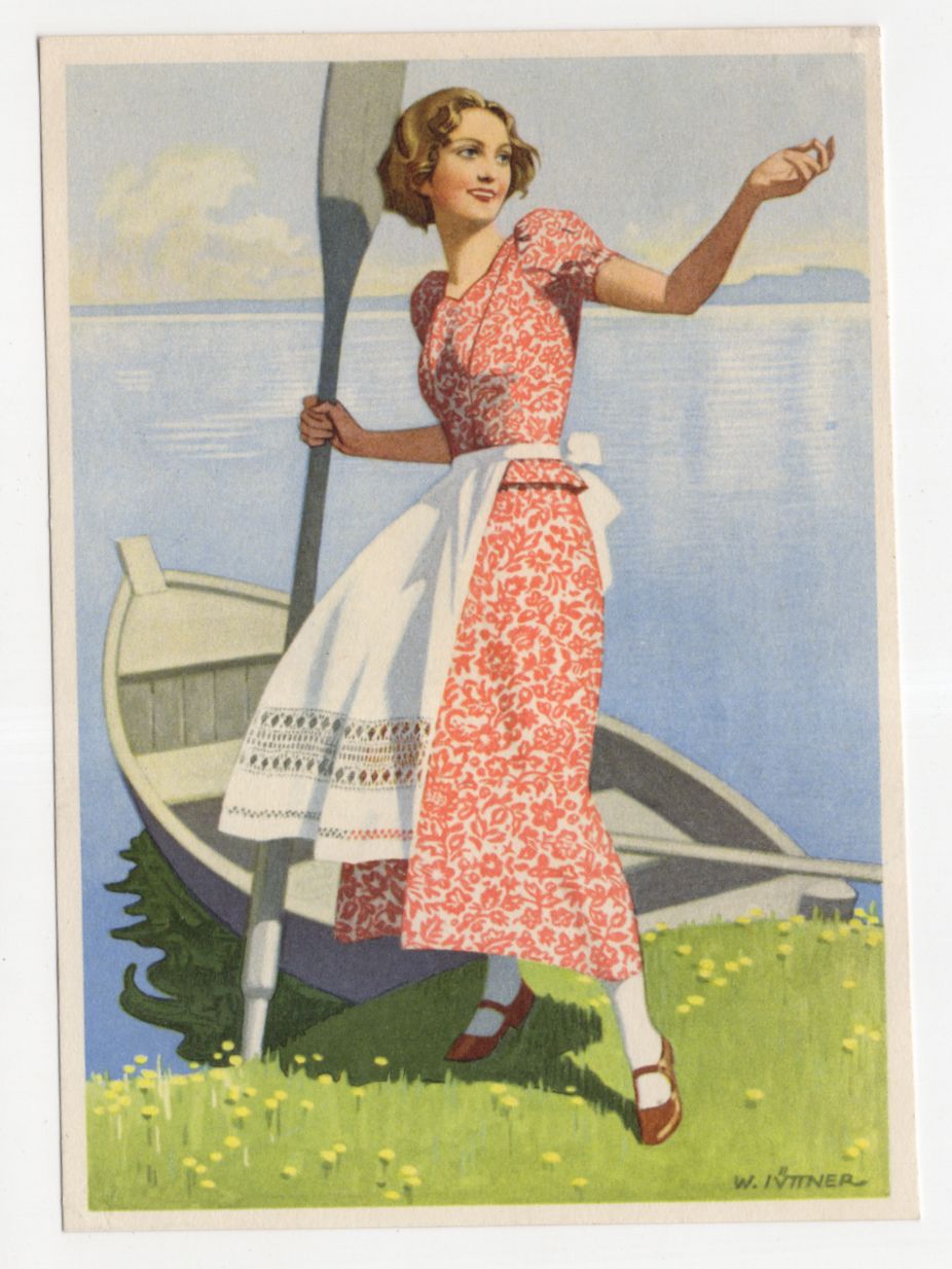 Reklame Ak Indanthren Haus Mode 1930er 