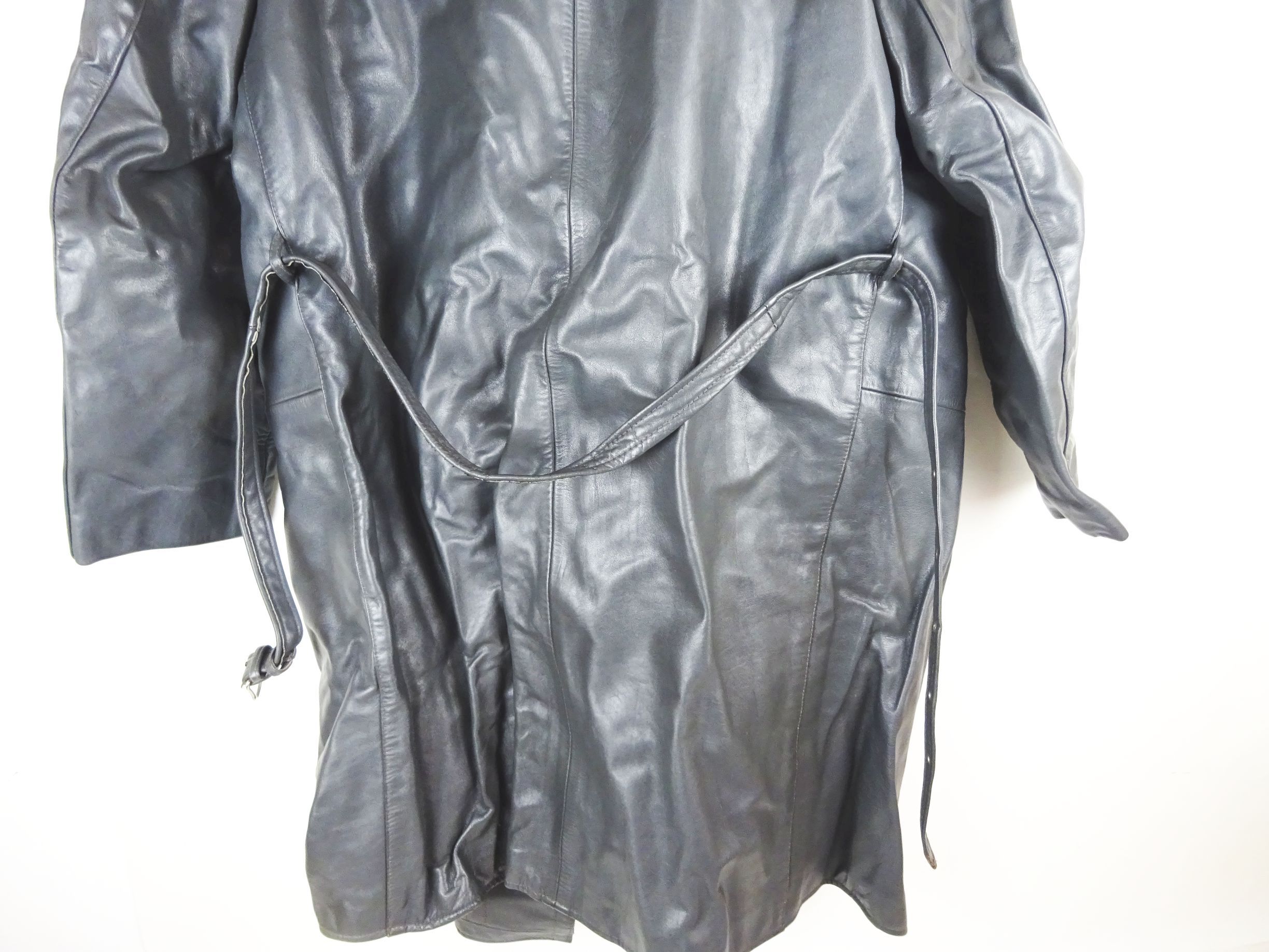 DDR Herren Mantel Ledermantel Größe 53 Nikartor Grau Vintage DDR Herren Mantel Ledermantel Größe 53 Nikartor Grau Vintage
