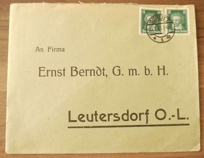 Brief Ernst Berndt GmbH Sachsen Leutersdorf 1928 Firmenbrief