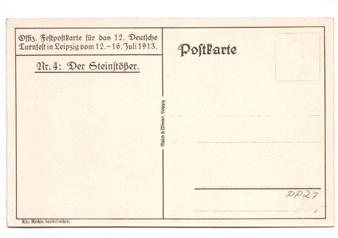 Künstler Ak Leipzig 12 Deutsches Turnfest 1913 Der Festkranz H Treiber Der Steinstößer Künstler Ak Leipzig 12 Deutsches Turnfest 1913 Der Festkranz H Treiber Der Steinstößer