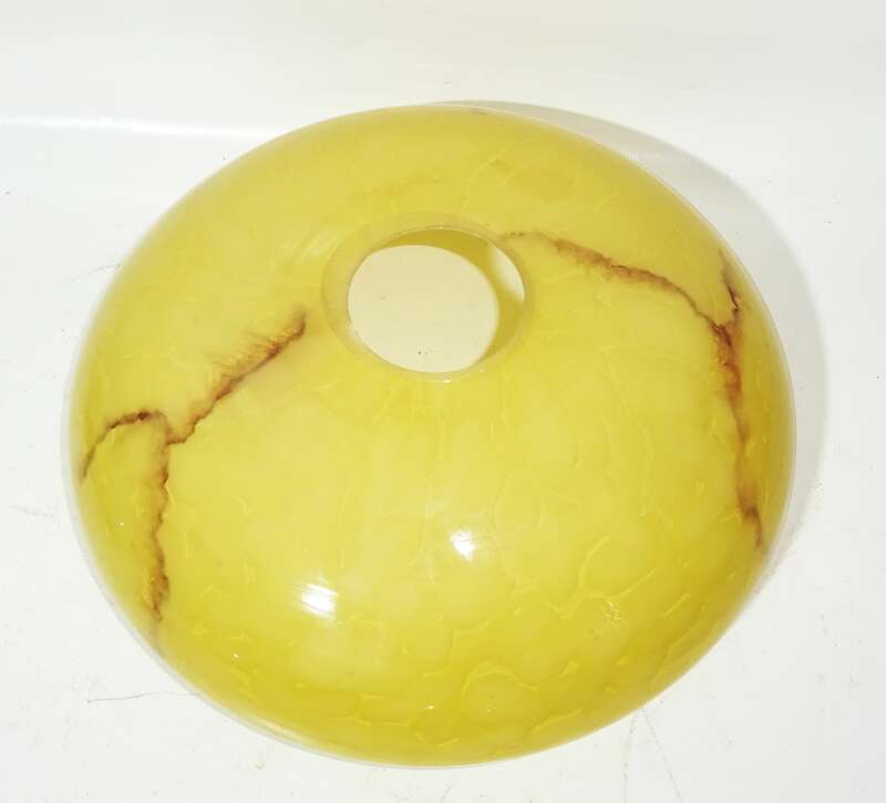 Glas Lampenschirm Schale für alte Schalenlampe D 22 cm Marmoriert 1940er