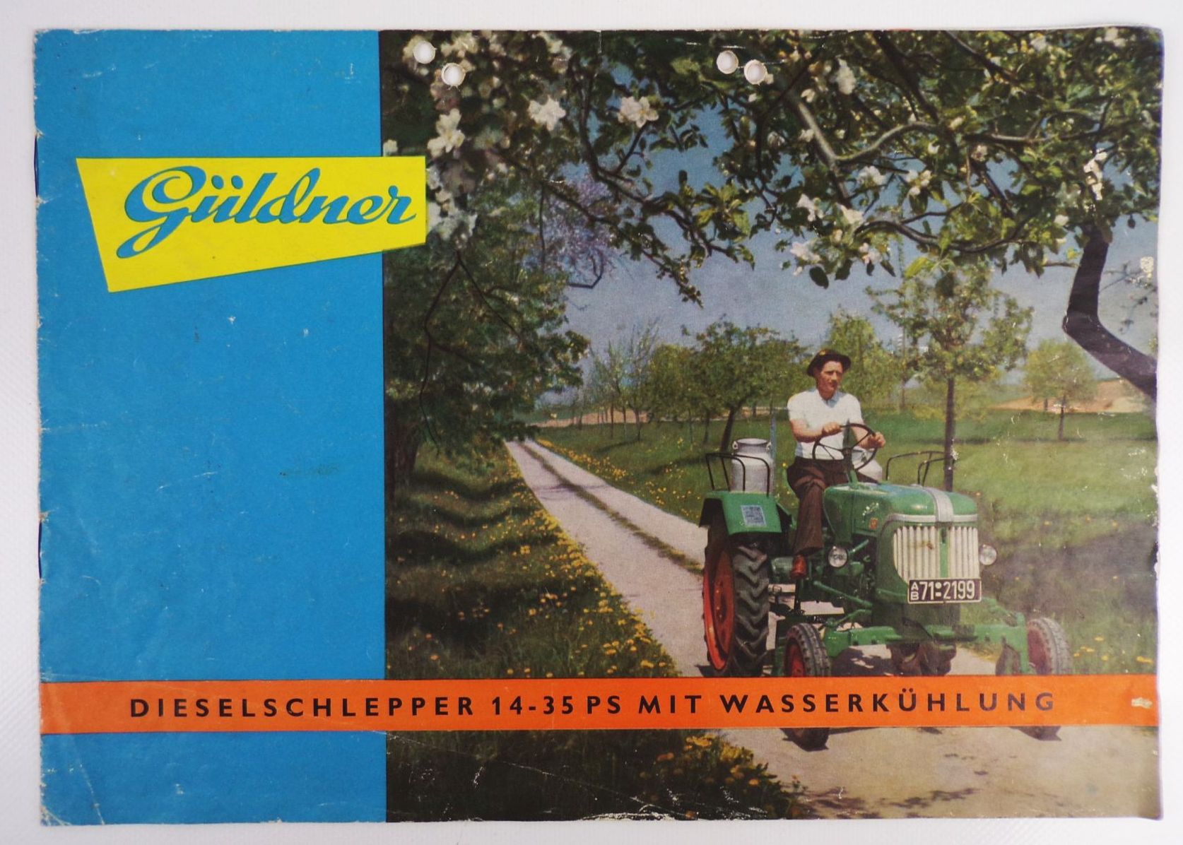 Altes Prospekt Güldner Dieselschlepper 14 bis 35 PS mit Wasserkühlung 