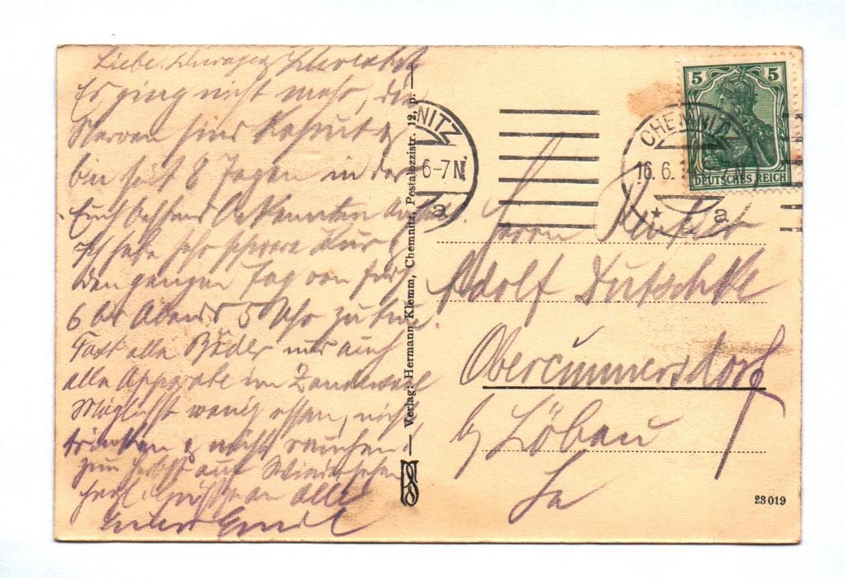 Ak Chemnitz Zimmermannsches Sanatorium 1914 DR Sachsen Ak Chemnitz Zimmermannsches Sanatorium 1914 DR Sachsen