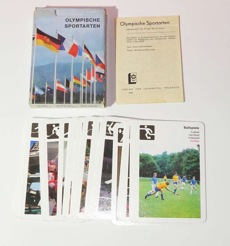 DDR Kartenspiel Olympische Sportarten  Quartett 1984 Pössneck !