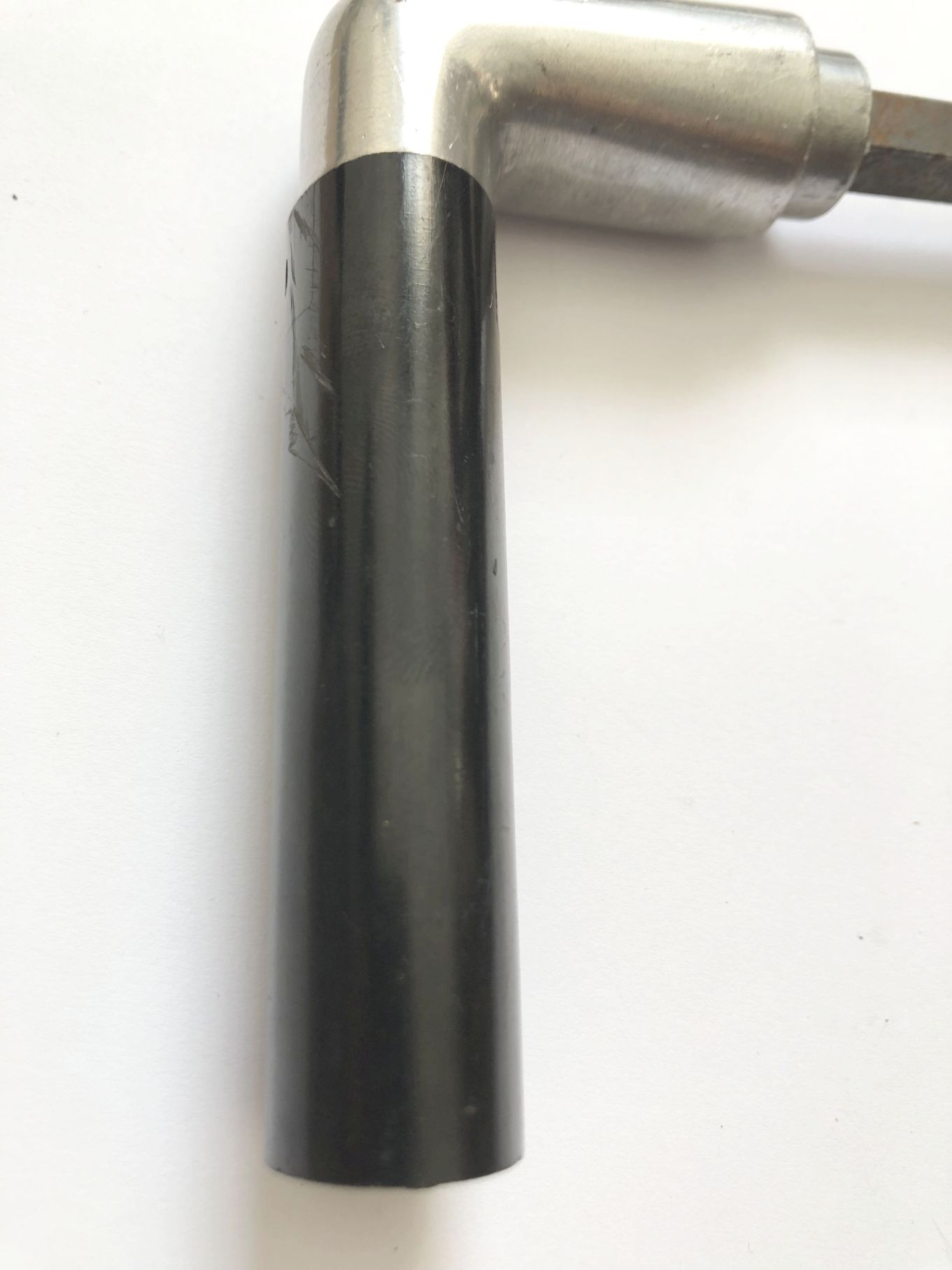 Alte Türklinke schwarz Türdrücker Bakelit Alu Türgriff Bauhaus