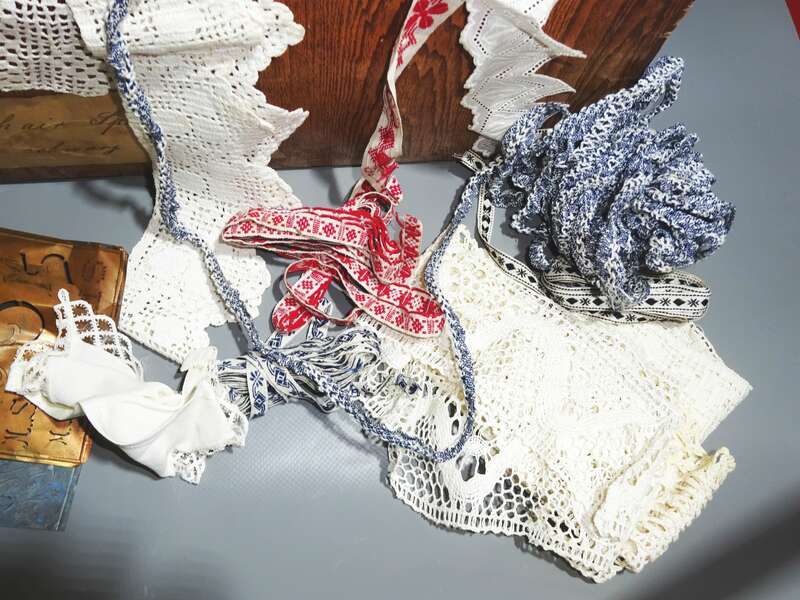 Konvolut Borte Geklöppelt Spitze Weißwäsche Handarbeit Spitze Nähen Bordüre 