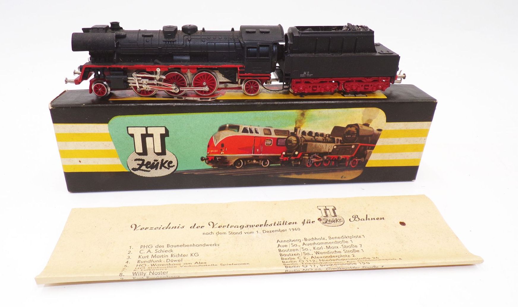 Zeuke TT Personenzuglok BR23 10 mit Schlepptender beleuchtbar DDR OVP