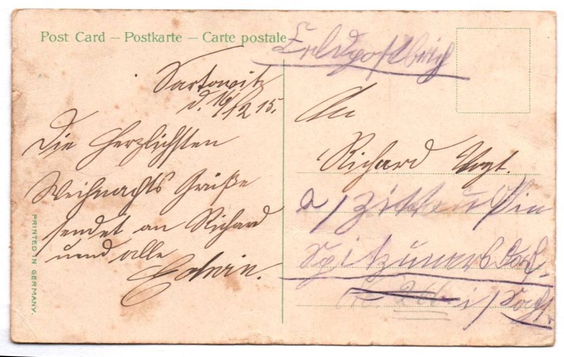 Ak Weihnachtsmann blauer Mantel kommt zu Kindern um 1915