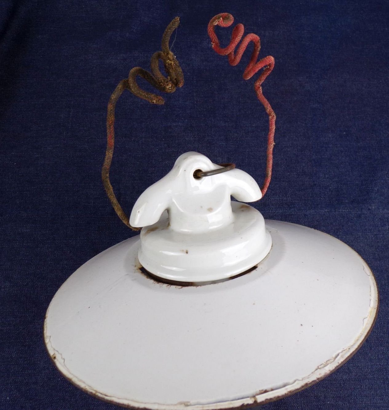 Alte Deckenleuchte Emaille Weiß E27 Glaskolben Loft Industrie Design Alte Deckenleuchte Emaille Weiß E27 Glaskolben Loft Industrie Design