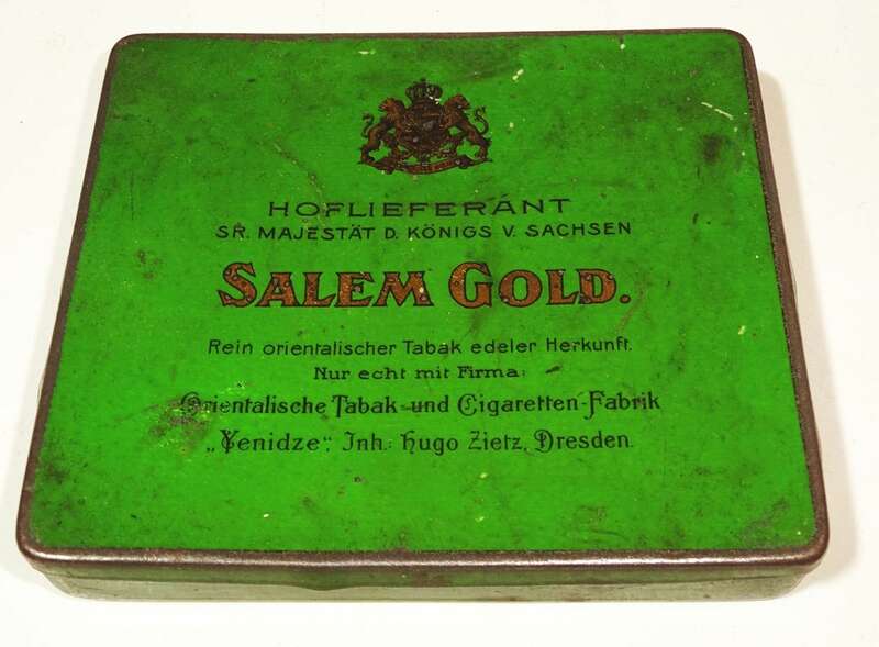 Alte Blechdose Salem Gold Grün Dose Zigaretten Yenidze Dresden