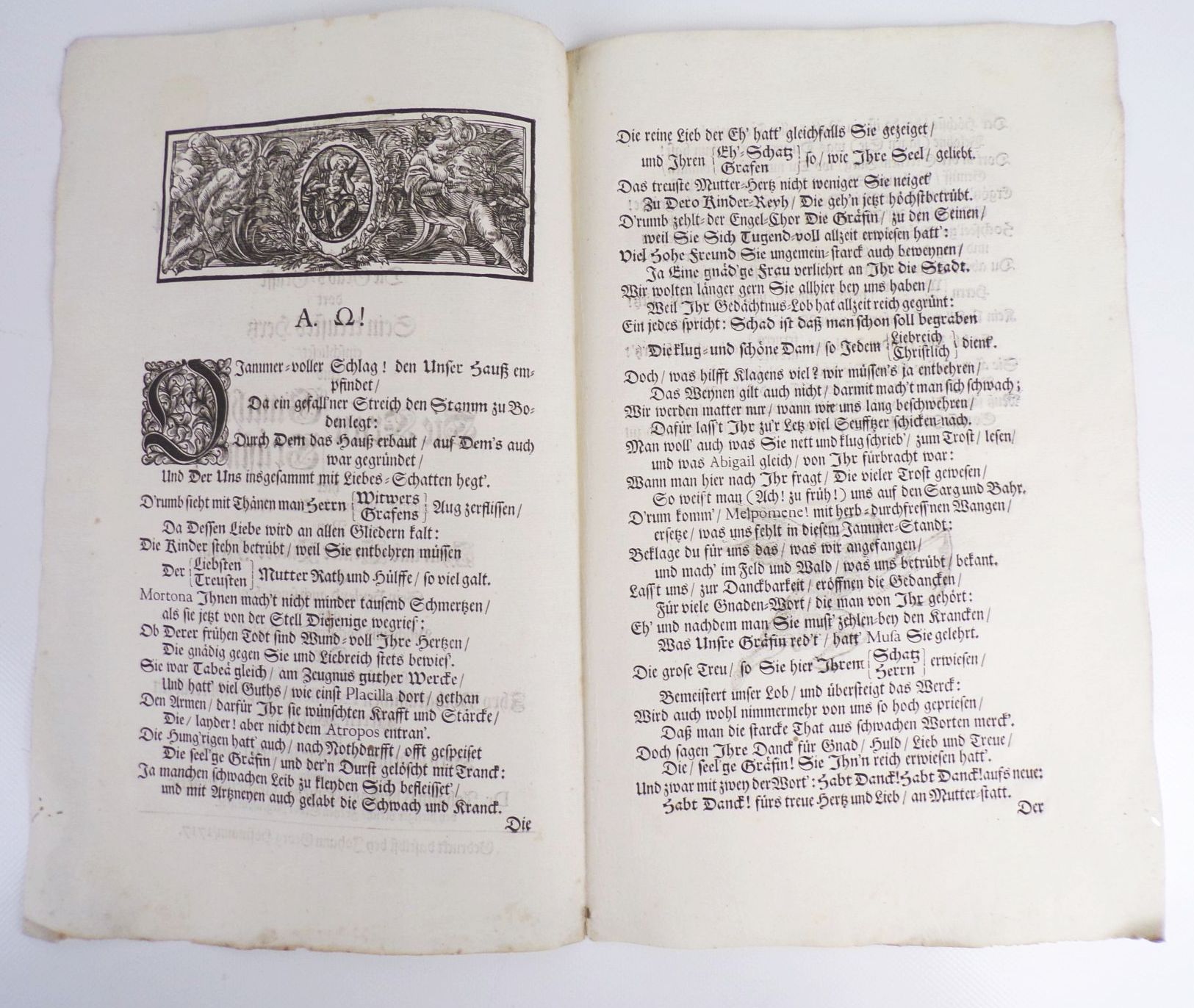 Grabrede 1717 Graf von Königsfeldt Holzschnitt Regensburg 