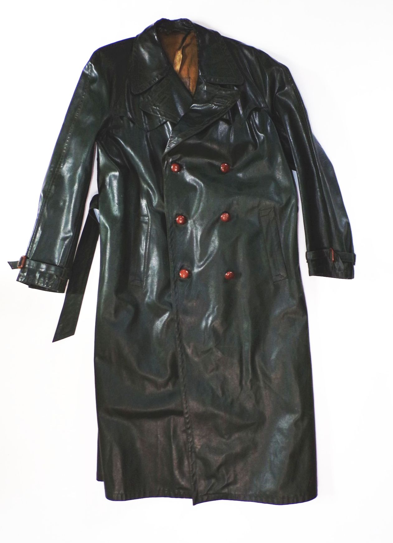 Alter Regenmantel Igelit Vintage Grün 50er Jahre Mantel lang unisex Alter Regenmantel Igelit Vintage Grün 50er Jahre Mantel lang unisex