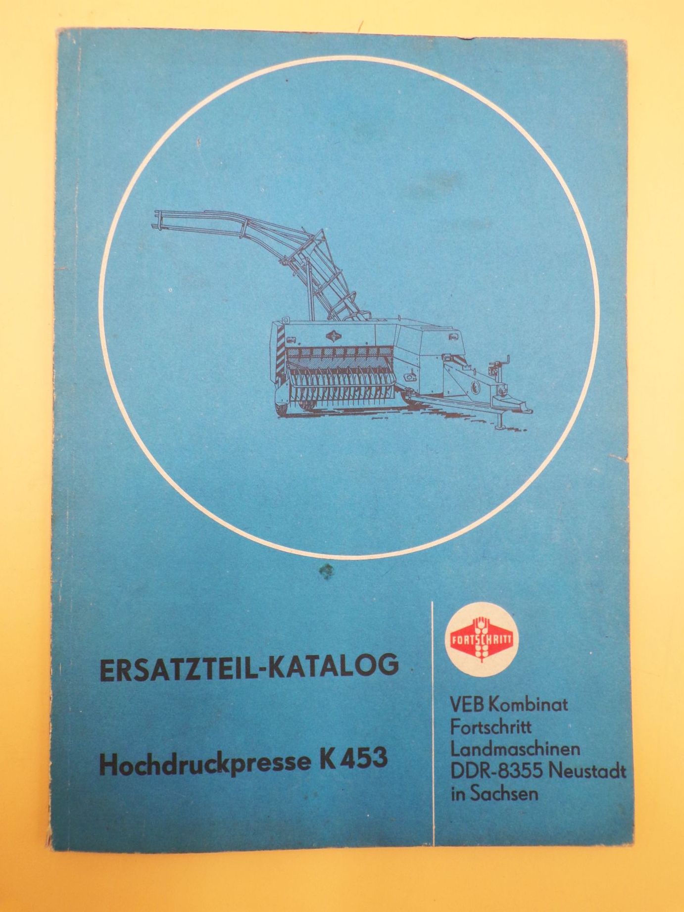 Ersatzteil Katalog Hochdruckpresse K453 Fortschritt 1979 Original DDR