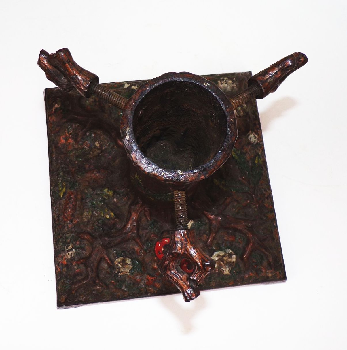 Antiker Weihnachtsbaumständer Gusseisen Christbaumständer Wurzeln Pilze