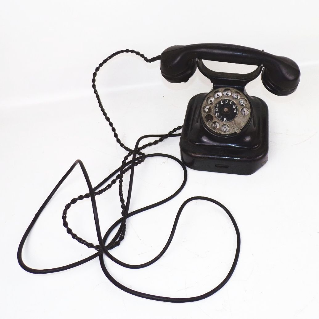 Altes Telefon Wählscheibe Schwarz Metall Loft Deko