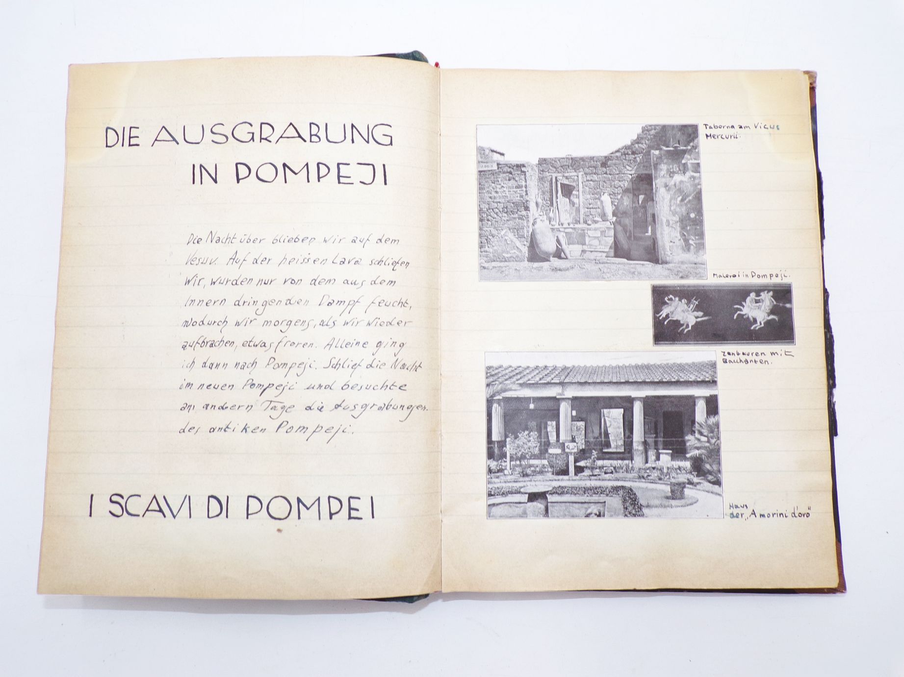 Reisetagebuch Italien 1933 Drittes Reich handgeschrieben mit Postkarten Fotos und Ausschnitten Reisetagebuch Italien 1933 Drittes Reich handgeschrieben mit Postkarten Fotos und Ausschnitten