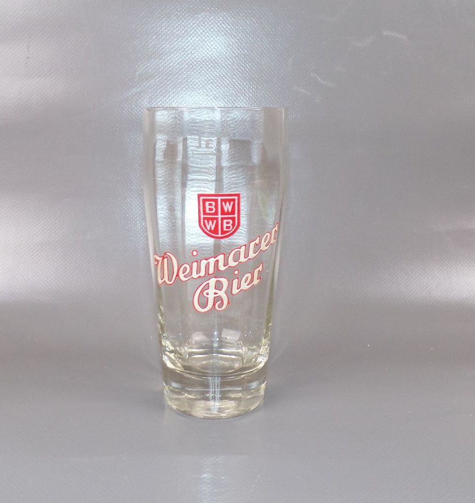Altes Bierglas Weimarer Bier Emaille 
