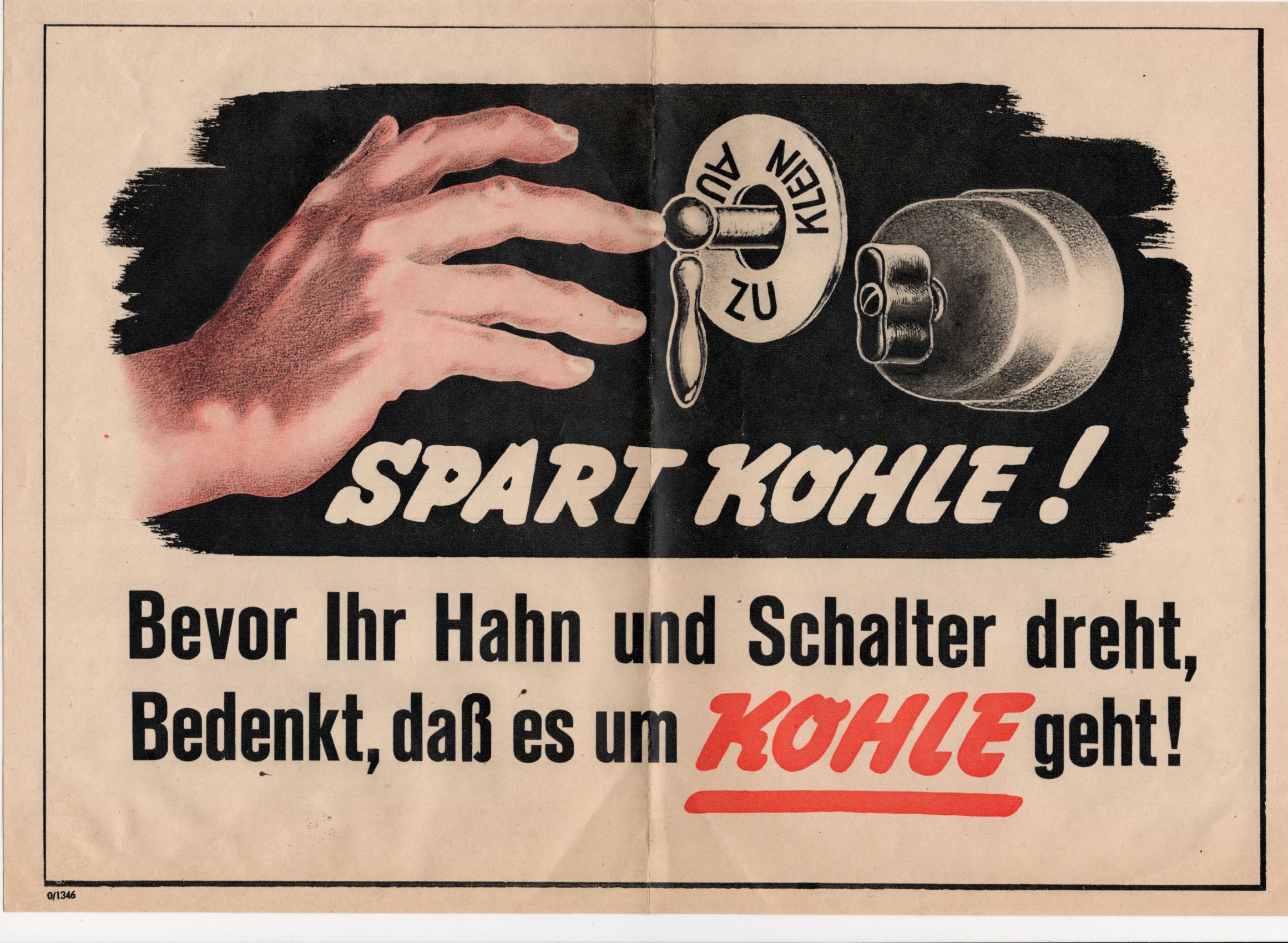 Flugblatt Spart Kohle Nachkrieg Druck Werbeblatt um 1950
