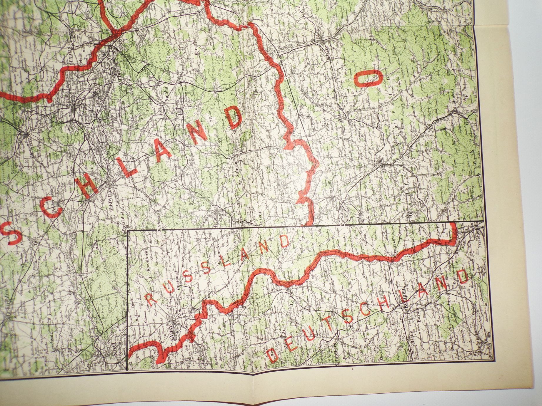 Ravenstein Kriegskarte Polen südliche Hälfte 1 Weltkrieg 