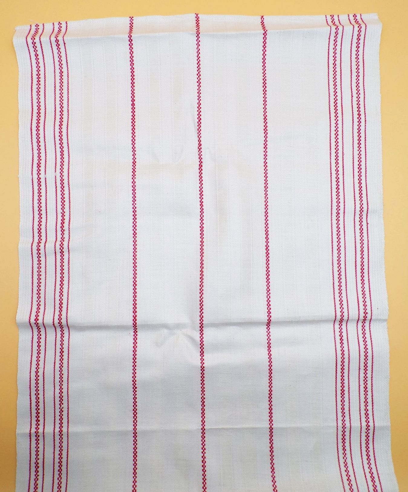 Altes Geschirrtuch Leinen Rot liniert 47 cm x 94 cm Küche Leinen