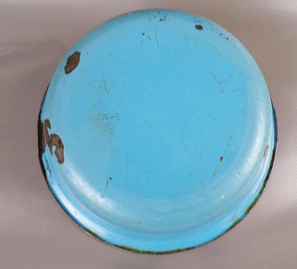 Alte Emailschüssel blau Emaille Dekoration Shabby Chic Pflanzgefäß Schale