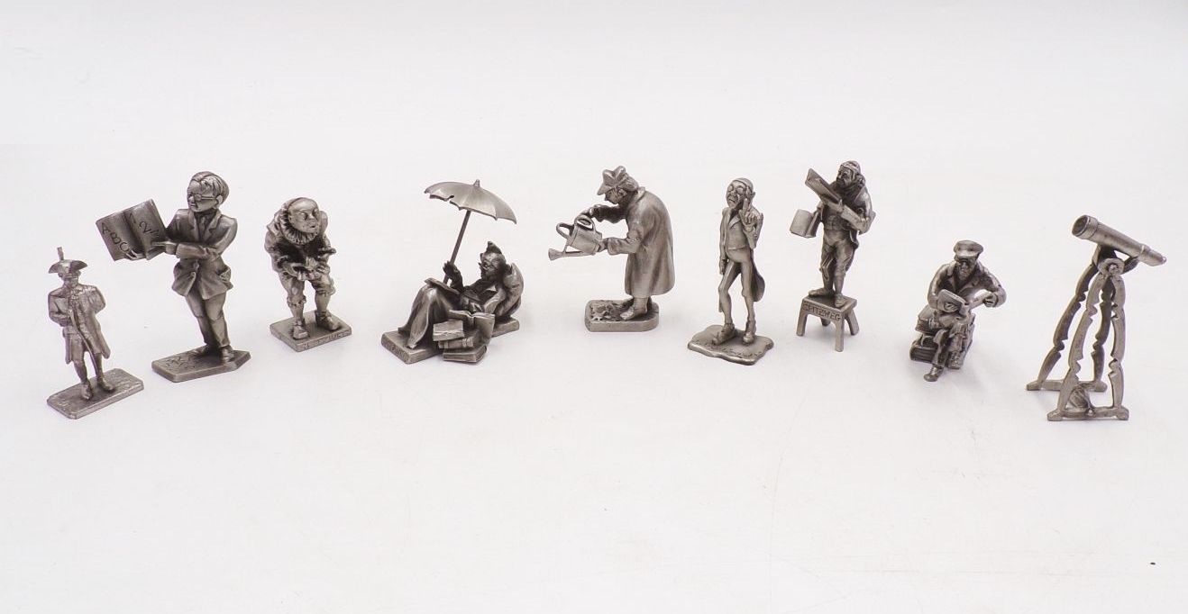 Lot Zinnfiguren Spitzweg und Wilhelm Busch 