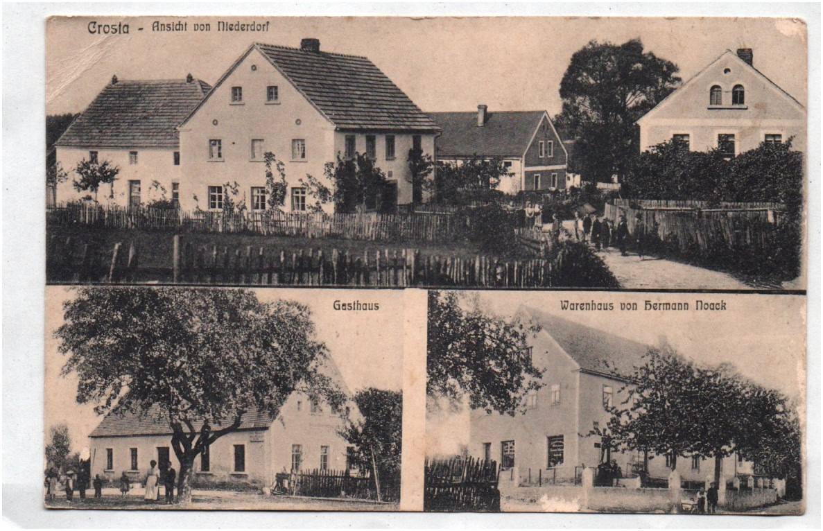 Ak Crosta Großdubrau Gasthaus Warenhaus Niederdorf um 1910