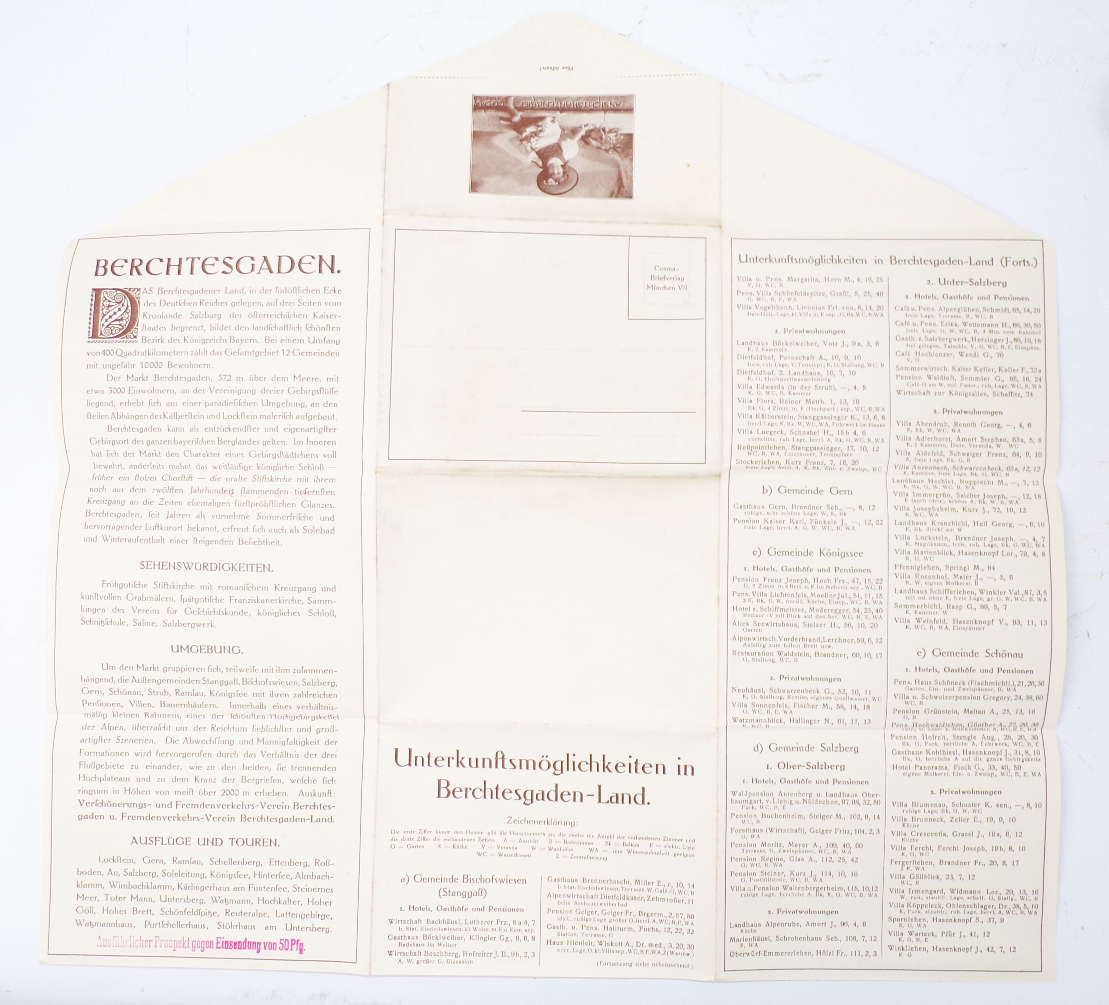 Ansichtskarten Brief Cosma Berchtesgaden um 1911
