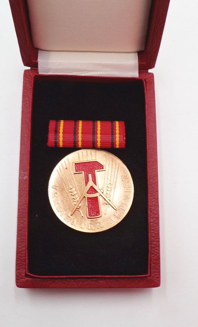 Verdienter Aktivist Abzeichen mit Urkunde Minister Autograph 1983 Bruno Lietz